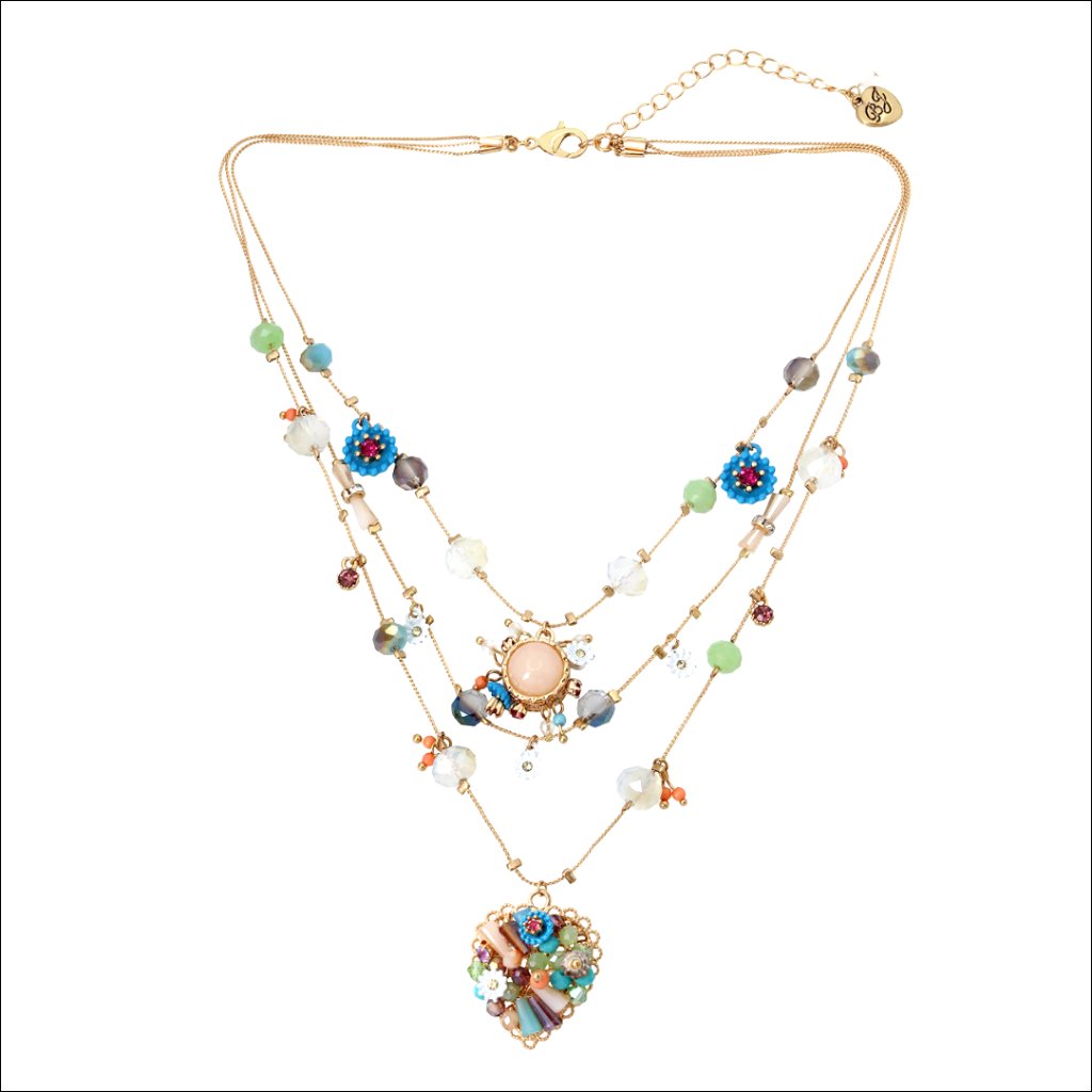 Layered Chain Necklace With Adjustable Lobster Clasp 16 Inches